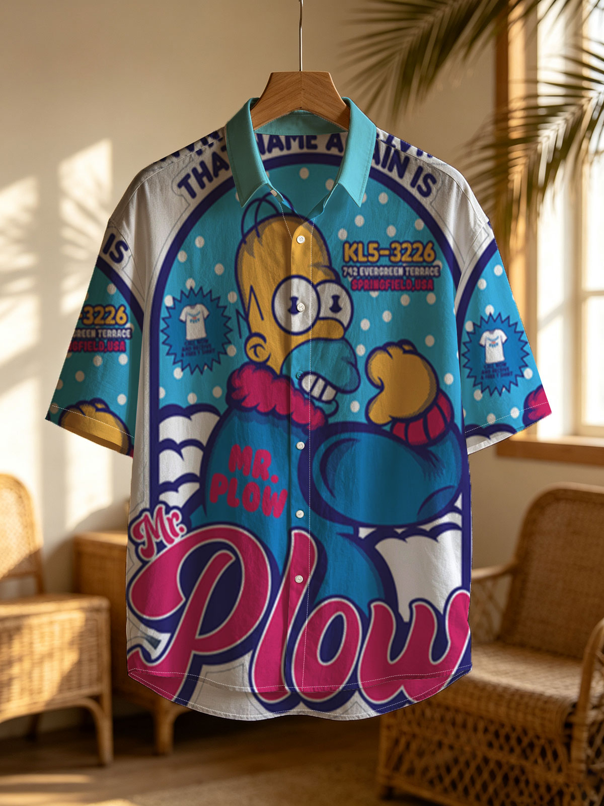 Homer Simpson as Mr. Plow, Springfield USA, KL5-3226, Evergreen Terrace -  Shirt