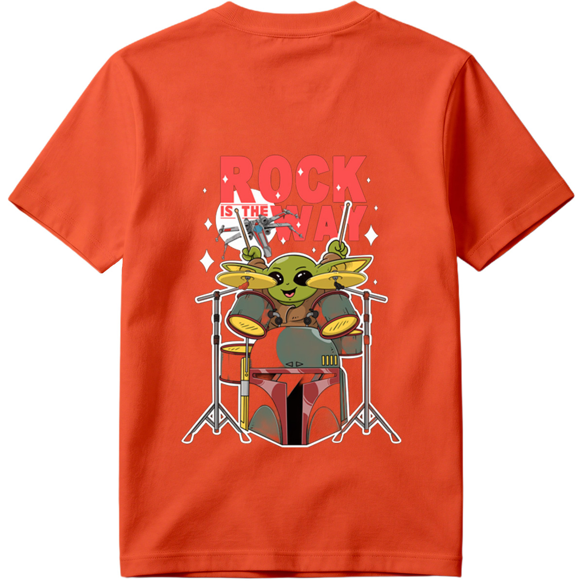 Baby Yoda Playing Drums Rock Is The Way - Tee