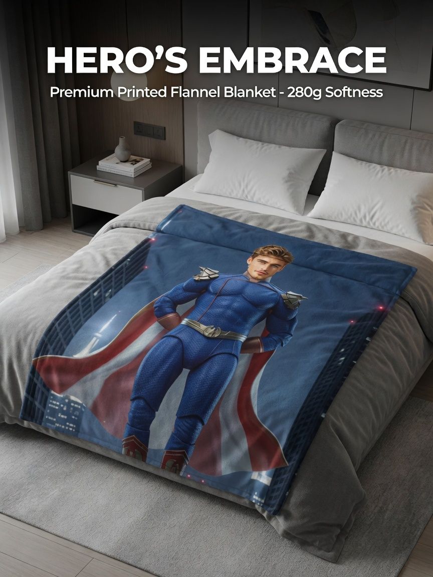 Custom Face Photo Blanket Personalized Superhero Flannel Throw Cozy Novelty Fleece Keepsake for Bed Sofa Gift