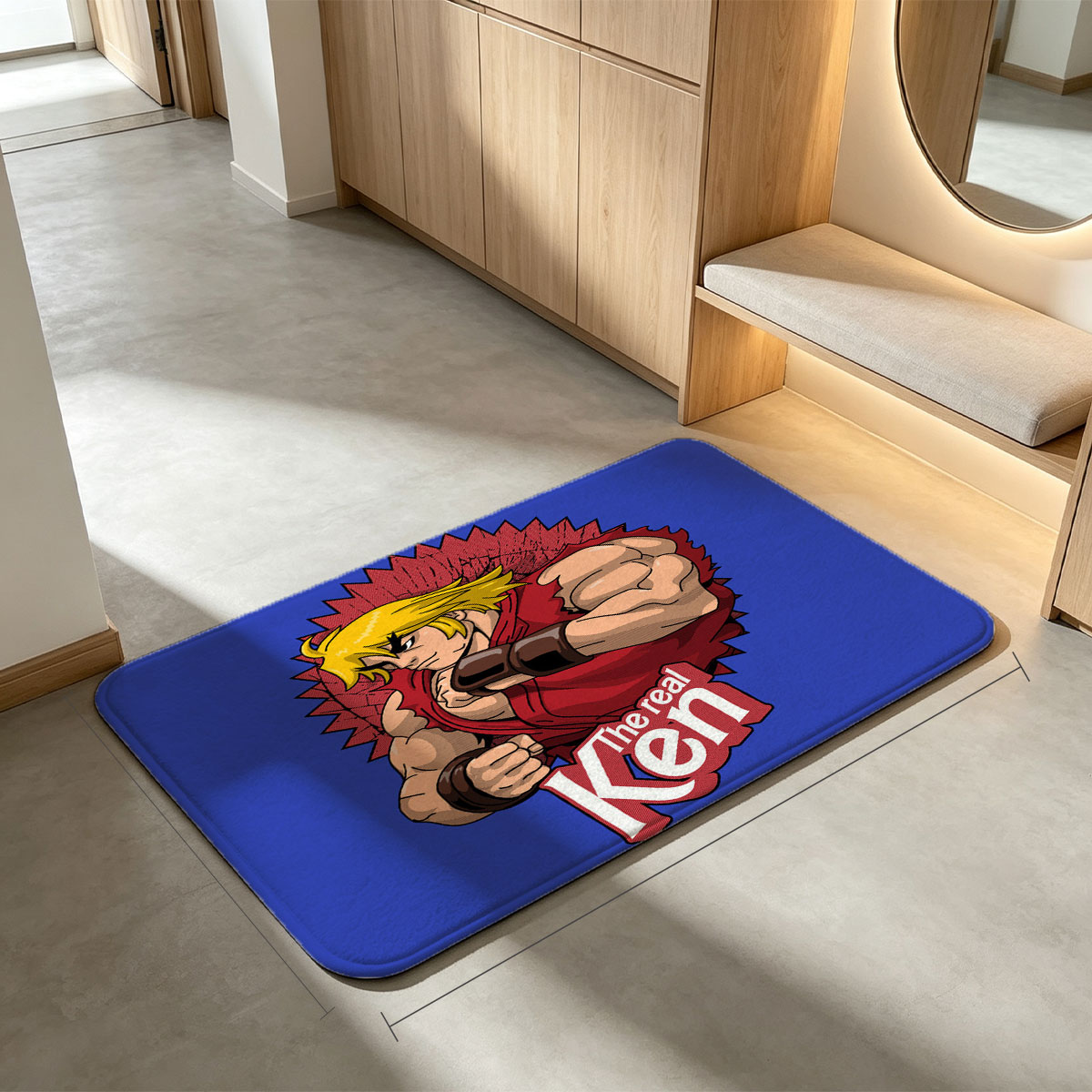 The Real Ken - Street Fighter Character - Flannel floor mat