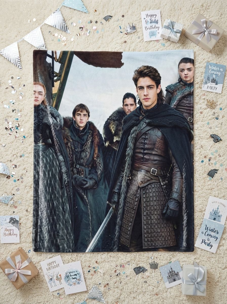 Custom Photo Face Blanket Personalized Fantasy Portrait Flannel Throw Ultra Soft Anti-Pilling Cozy Fleece Bed Sofa