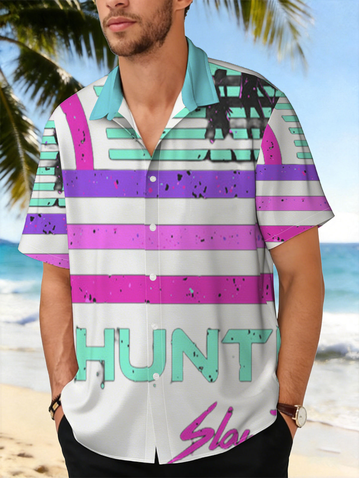 Hunters: Slay The Night - Silhouetted Figures in Neon Glow -  Shirt
