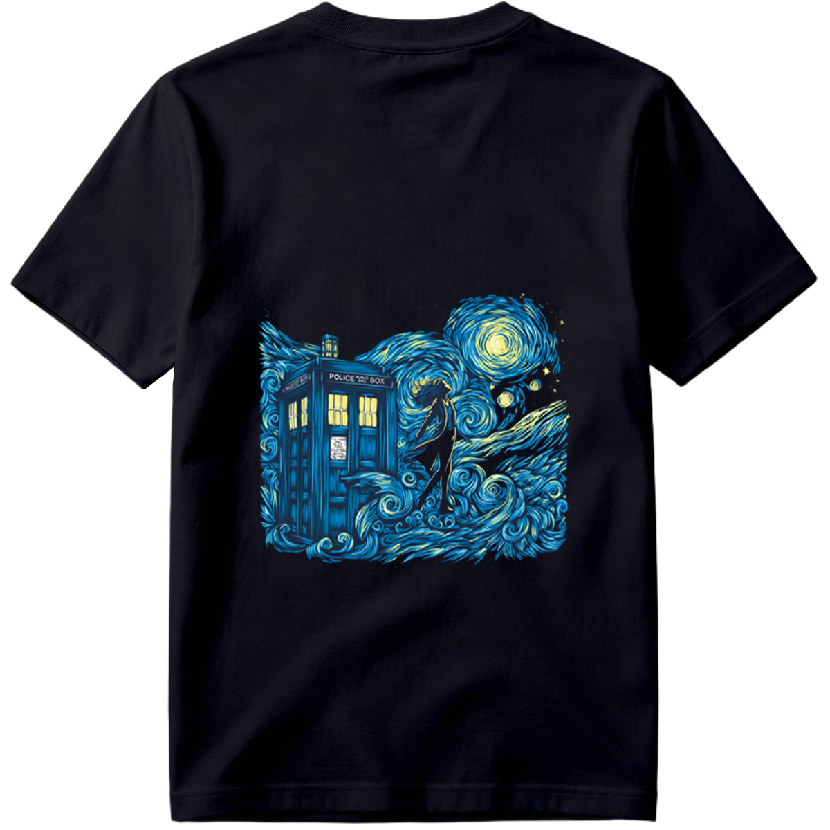 Doctor Who: TARDIS and Companion in Starry Night - Tee