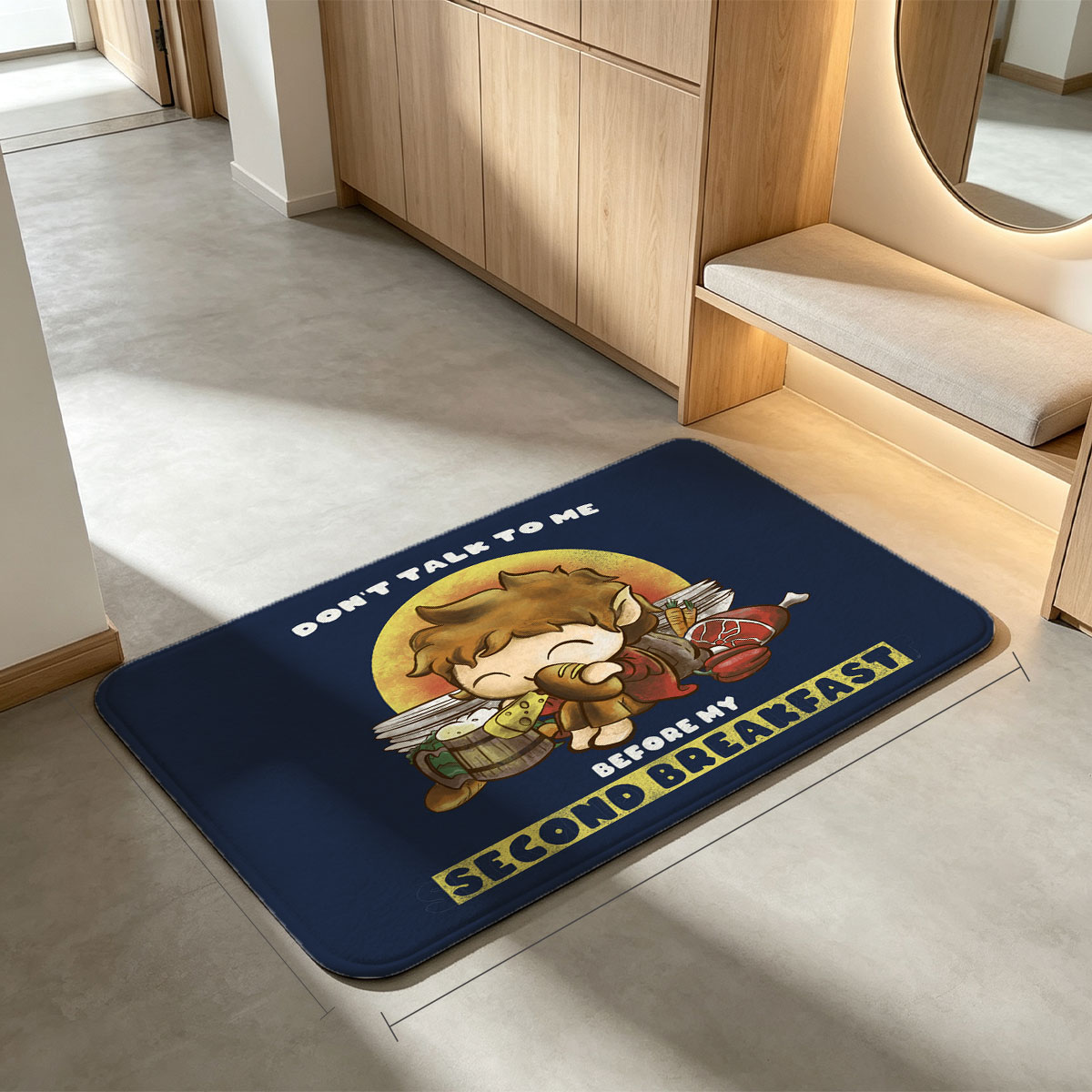 Don't Talk to Me Before My Second Breakfast - Hobbit Fan Art - Flannel floor mat