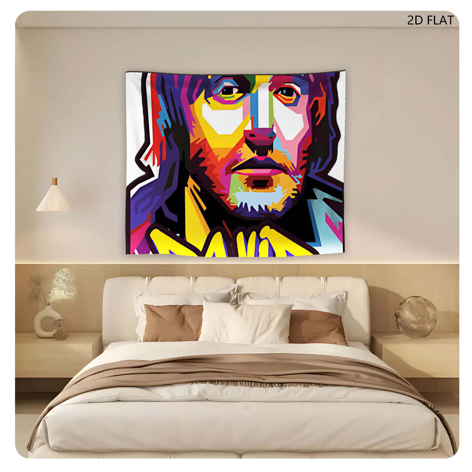 David Guetta Colorful Portrait Art - Tapestry