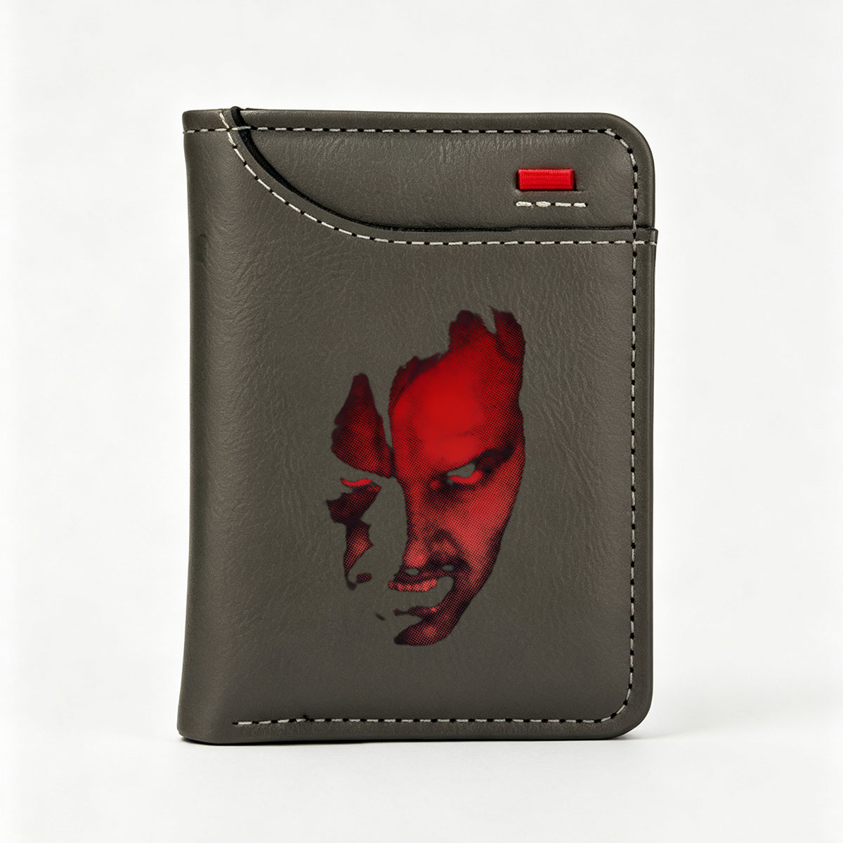 Red-Toned Portrait of a Man with Intense Gaze - Vertical Style Wallet