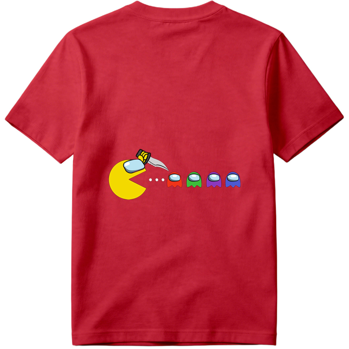 Pac-Man Meets Among Us Characters - Tee