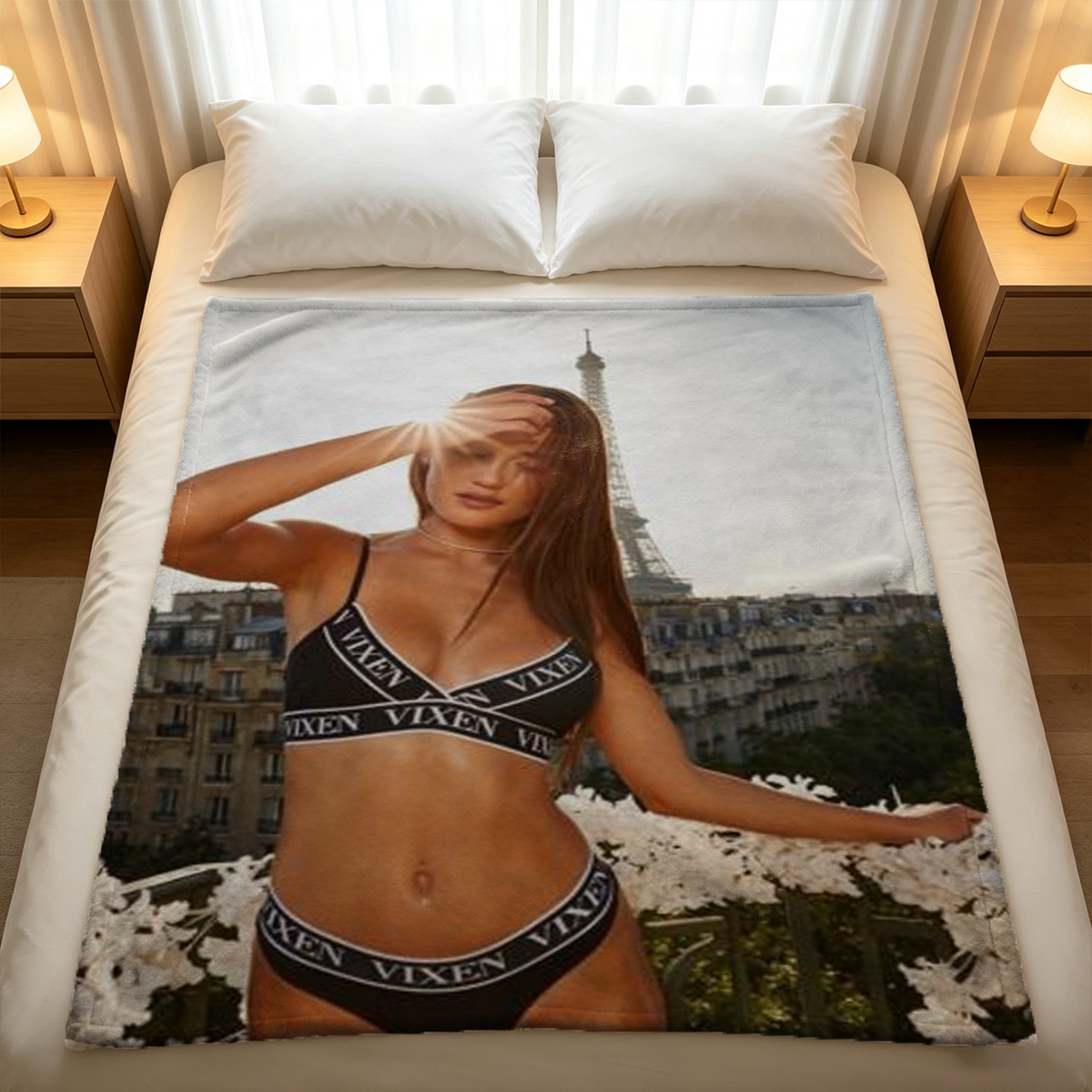 Red Lingerie Seduction on the Vanity - Blanket