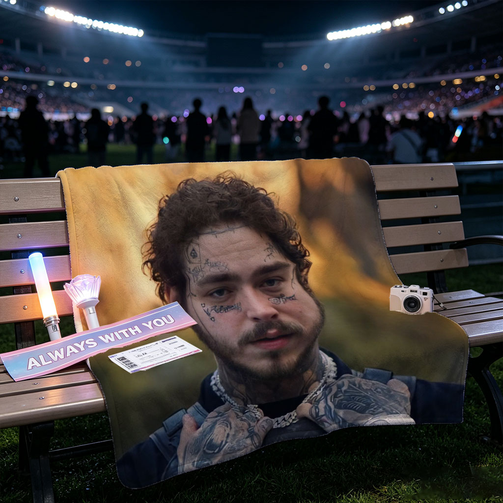 Post Malone Outdoor Portrait with Tattoos and Nature Background - Blankets