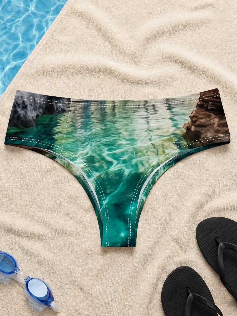 Crystal Clear Water Among Palm Trees -  Men's swim trunks
