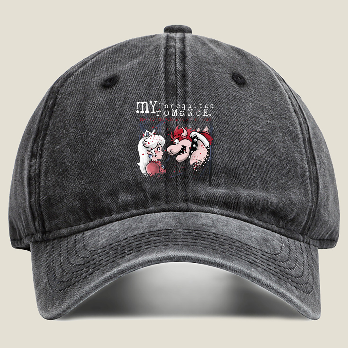 Mario - Bowser & Princess Peach: My Unrequited Romance - Washed Denim - Baseball Cap