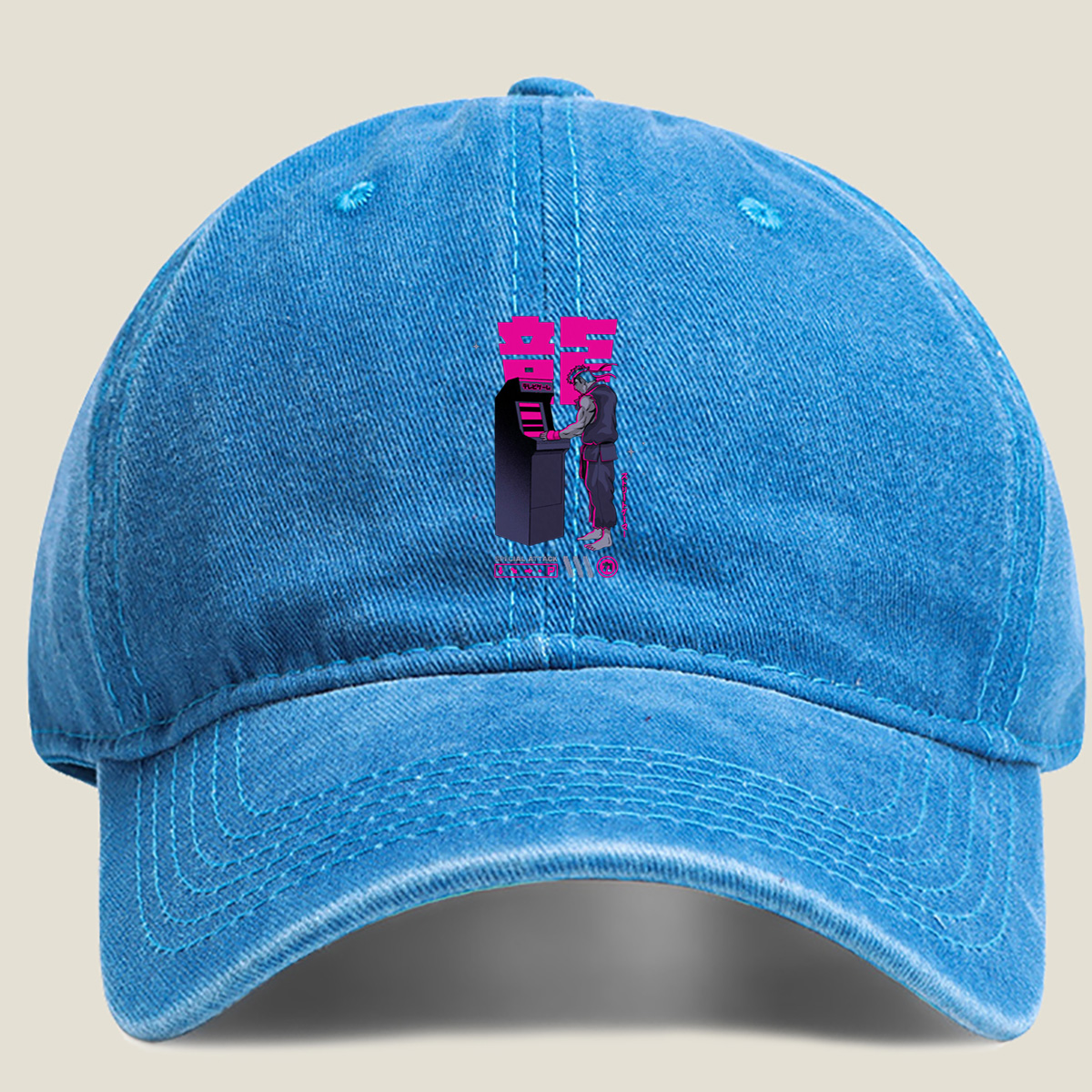 Street Fighter Ryu Arcade - Washed Denim - Baseball Cap