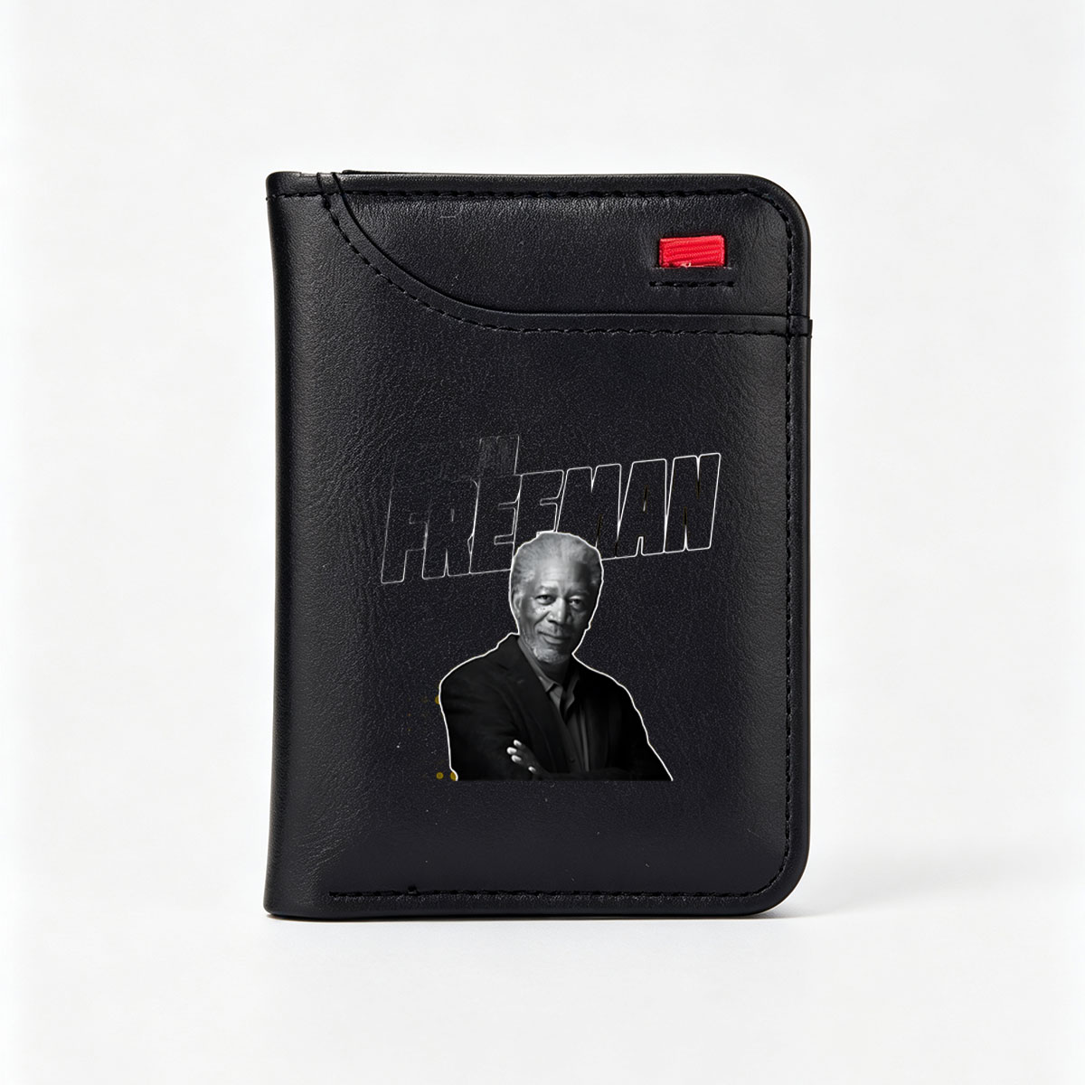 Morgan Freeman: Iconic Actor and Voice Narrator - Vertical Style Wallet