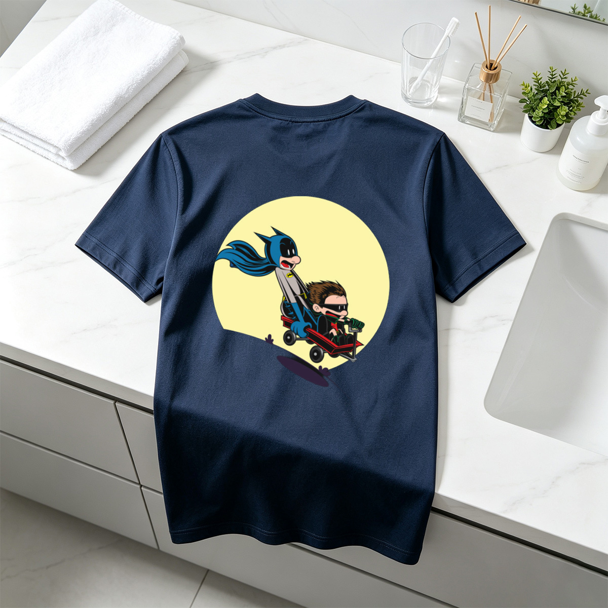 Batman and Robin in a Red Wagon - Tee