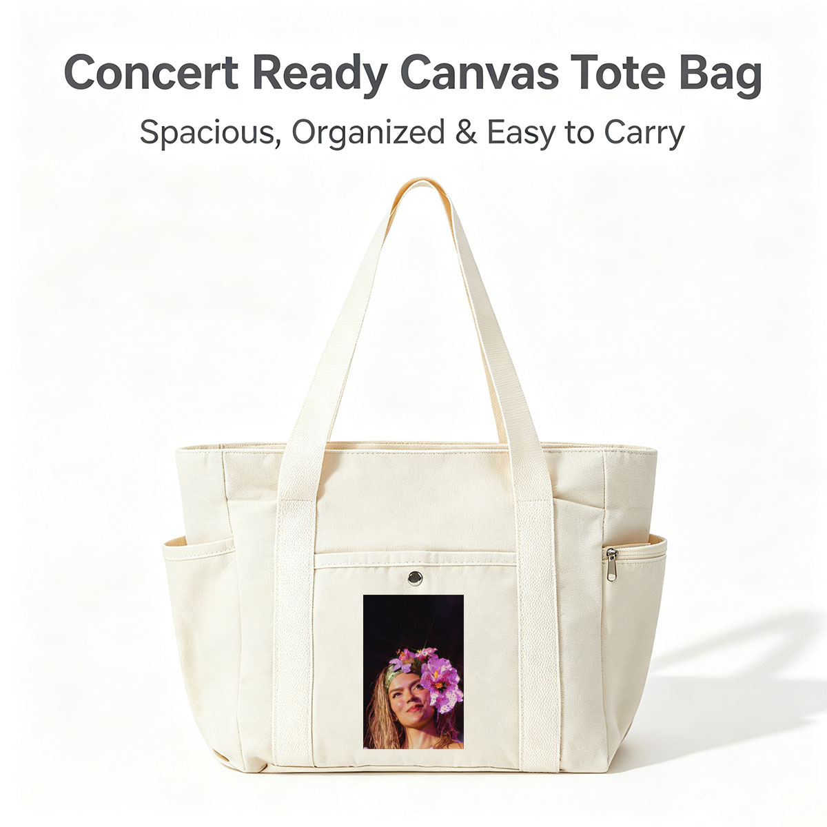 Rita Ora Wearing a Floral Headpiece at a Performance - Multi-pocket bags