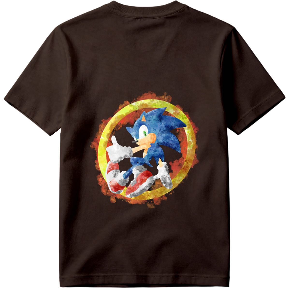 Sonic the Hedgehog in Watercolor Style - Tee