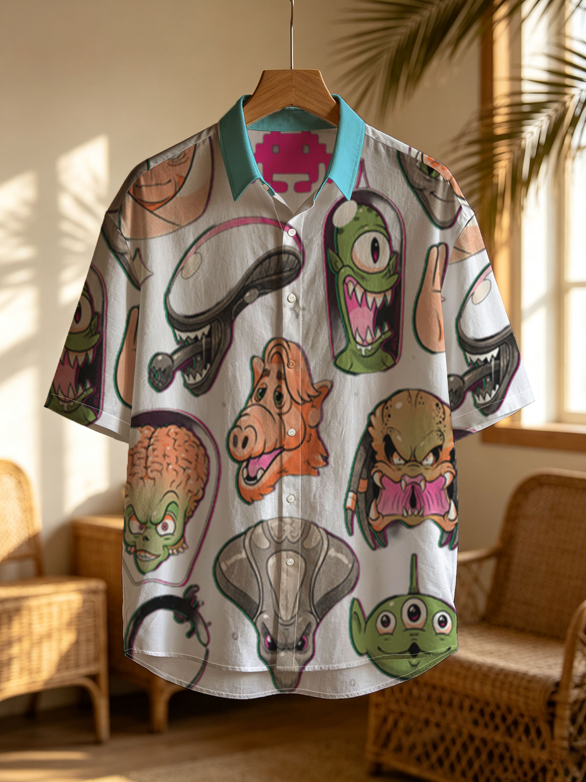 Alien Characters and Sci-Fi Icons: E.T., Alien, Predator, Yoda, Darth Vader, Space Invader, and More -  Shirt