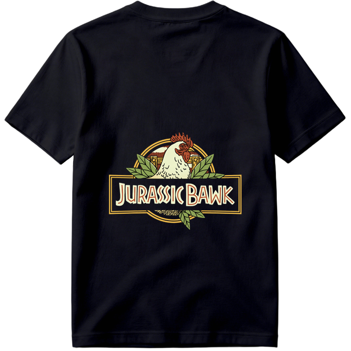 Jurassic Bawk - Chicken Logo Design - Tee