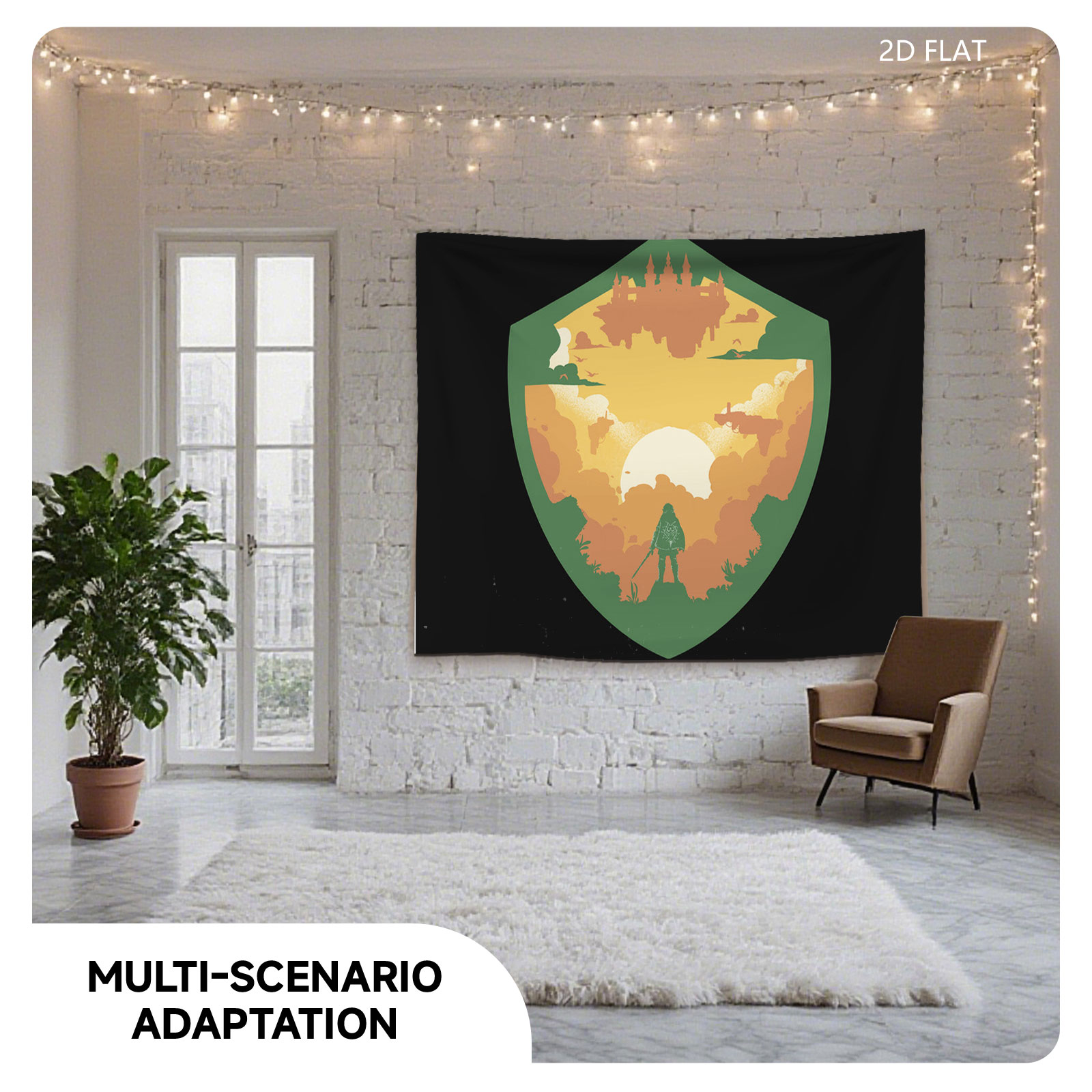 Link in Hyrule at Sunset - Tapestry