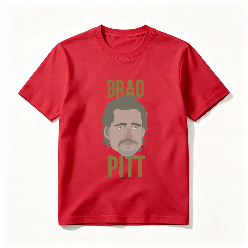 Brad Pitt Portrait Art - Tee