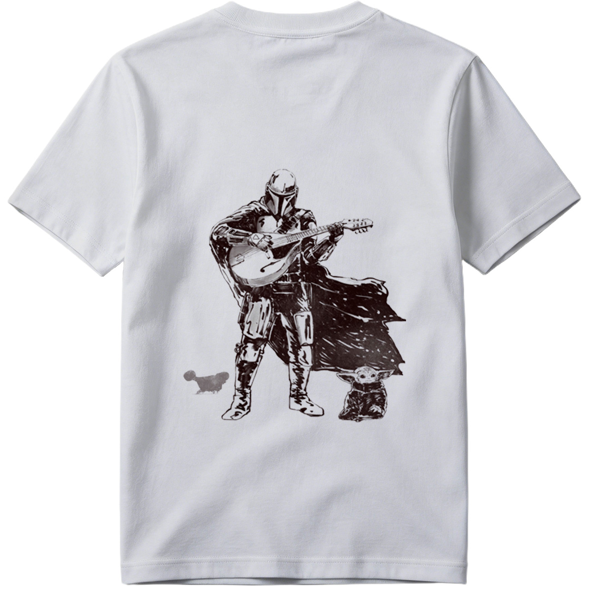 The Mandalorian Playing Mandolin with Grogu - Tee