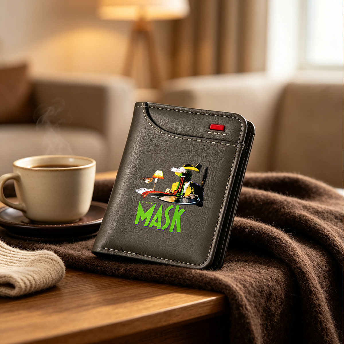 The Mask: Jim Carrey as Stanley Ipkiss, Transforming into the Green-Faced Mask Character - Vertical Style Wallet