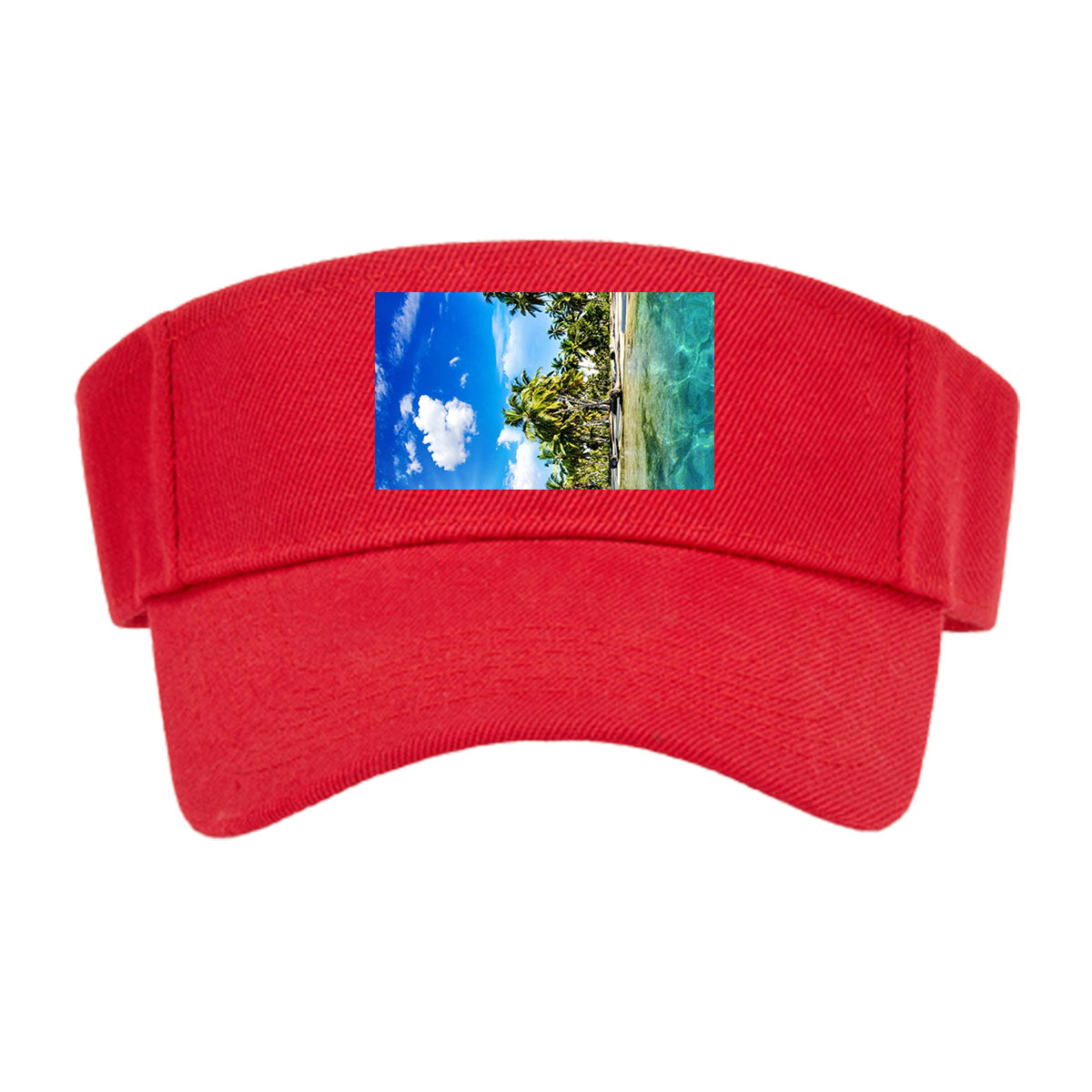 Tropical Paradise with Palm Trees and Crystal Clear Water -  Visor cap