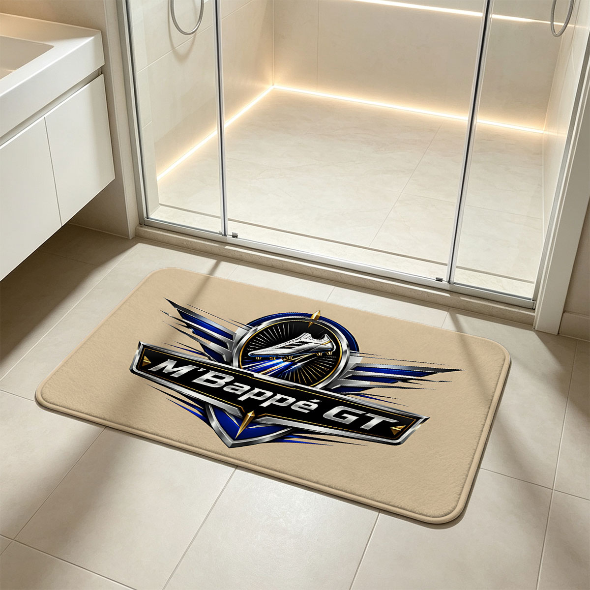 M'Bappe GT Football Shoe Brand Logo - Flannel floor mat