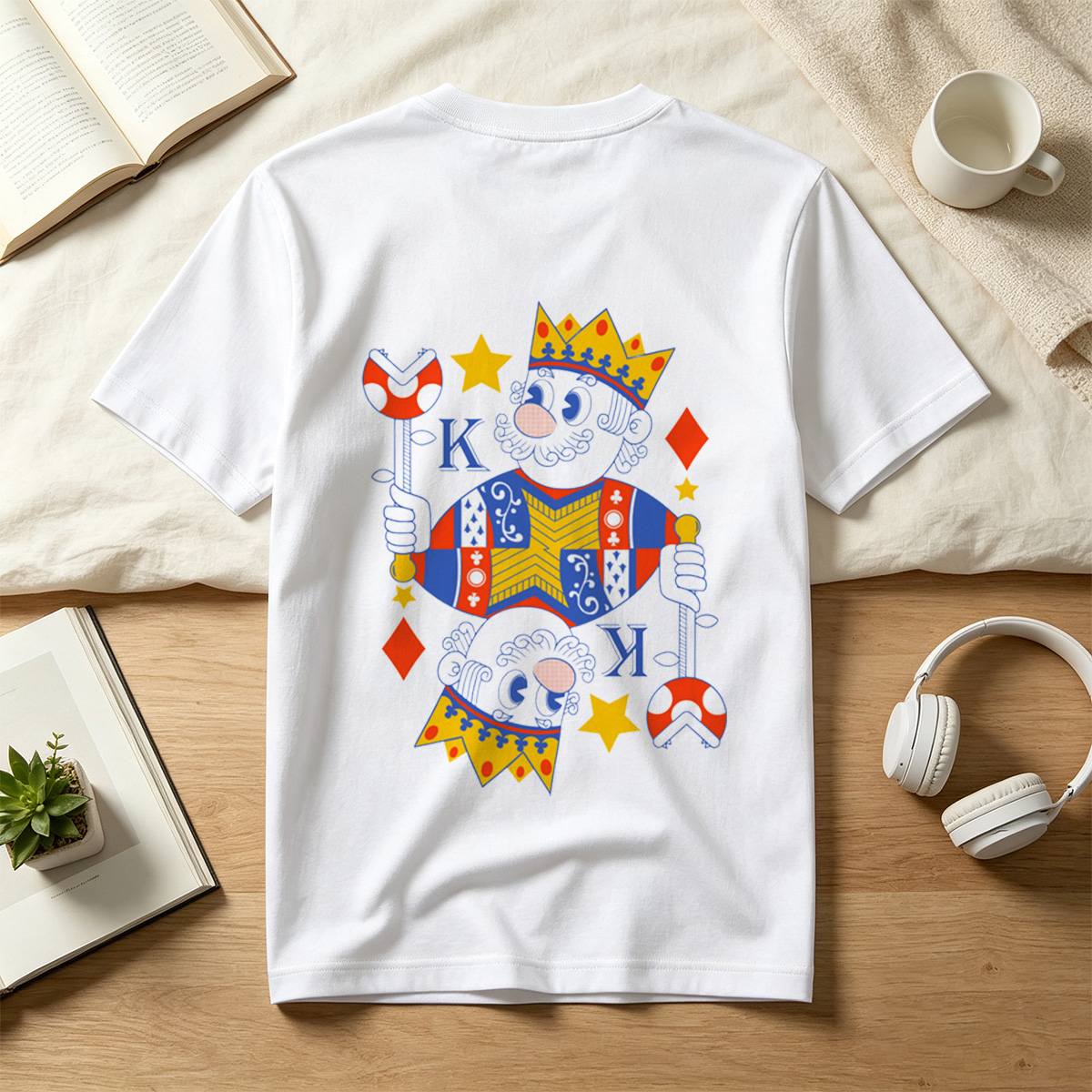 King of Diamonds Playing Card Character - Tee