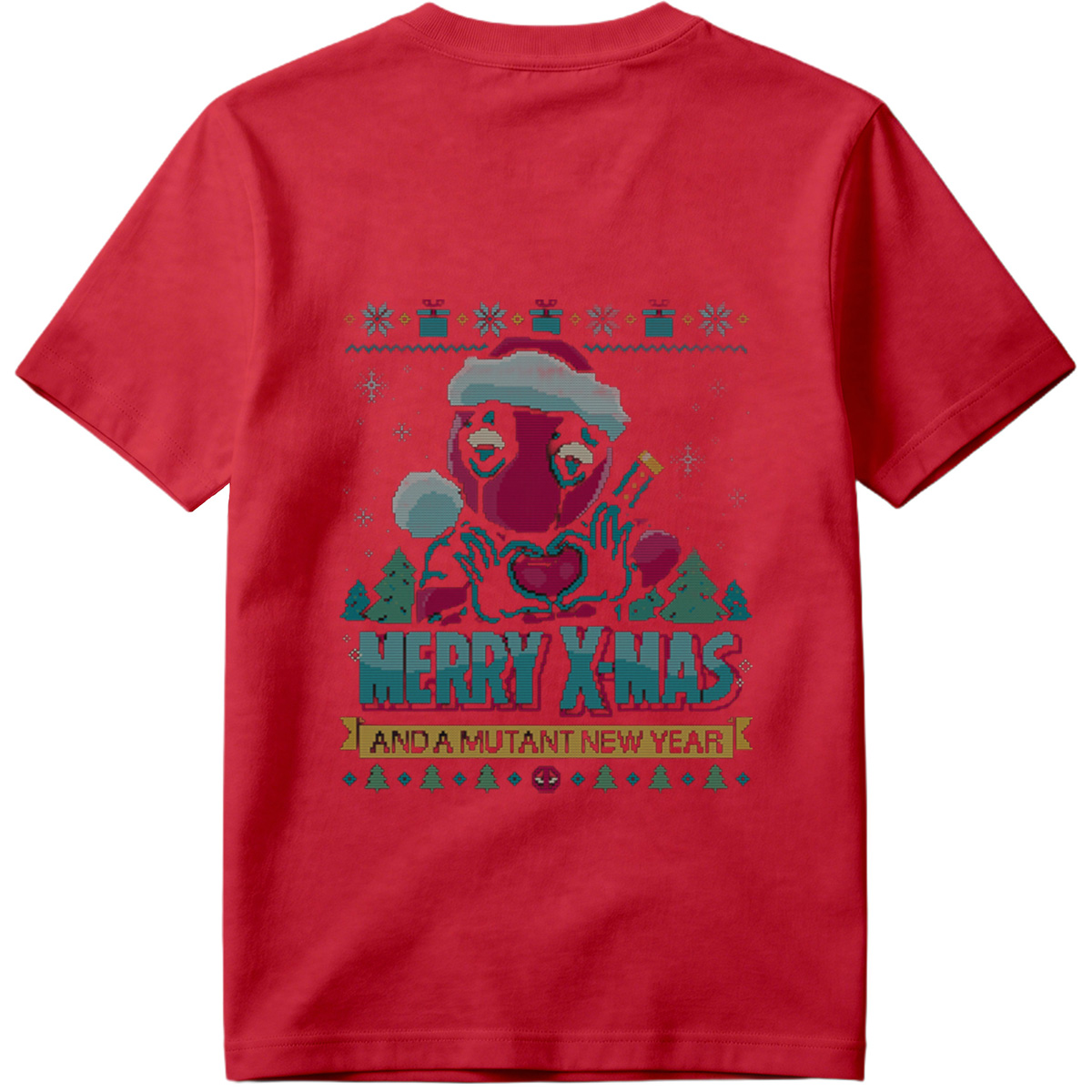 Deadpool Christmas Sweater: Merry X-Mas and a Mutant New Year - Tee