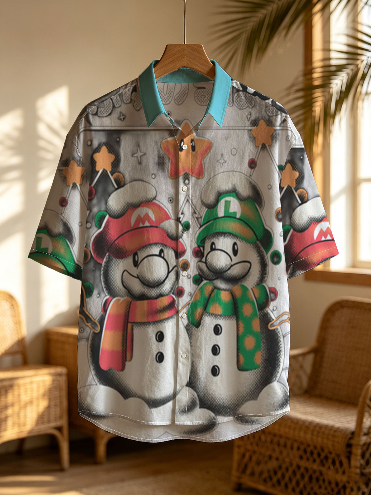Mario and Luigi Snowmen Christmas Art -  Shirt