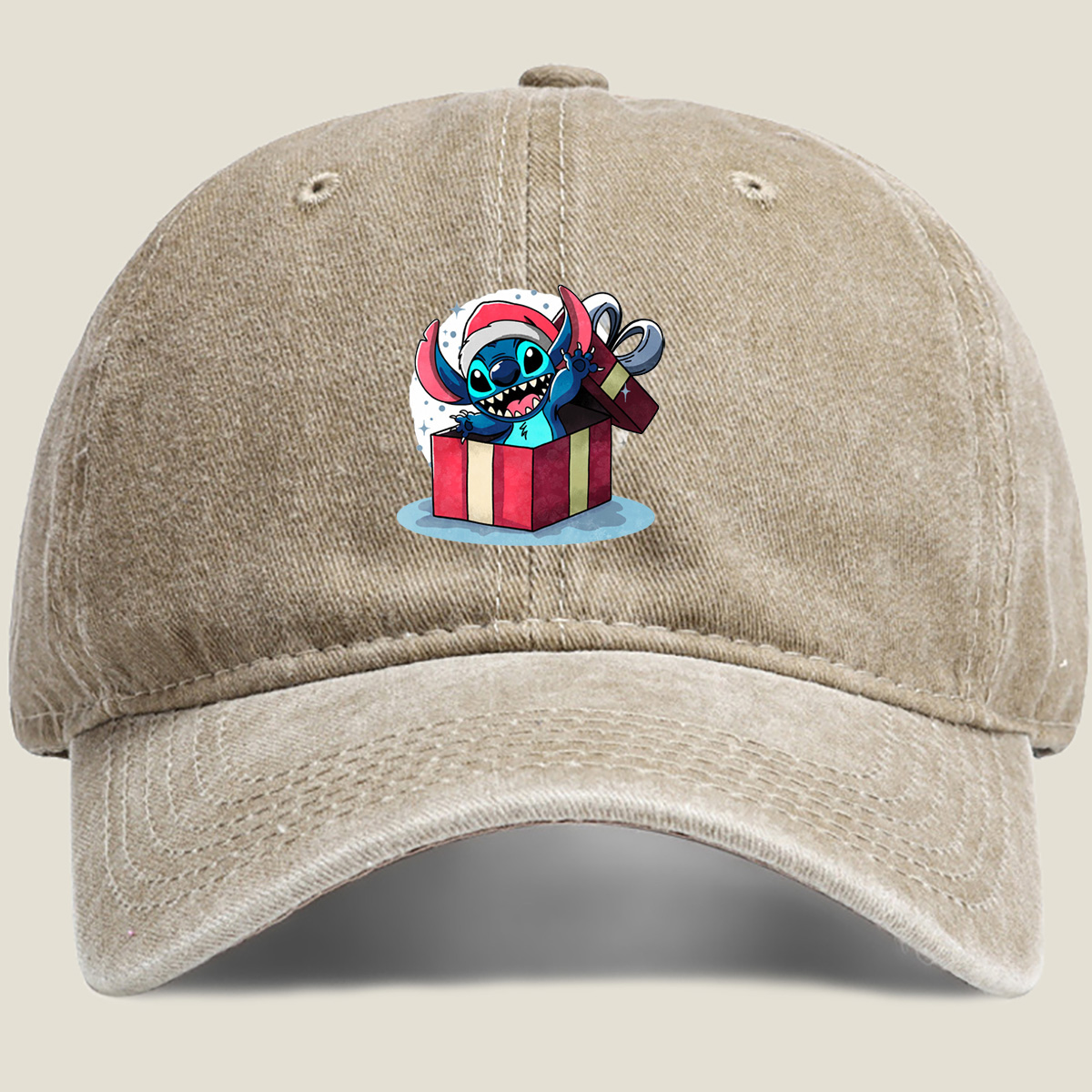 Stitch in Christmas Gift Box - Washed Denim - Baseball Cap
