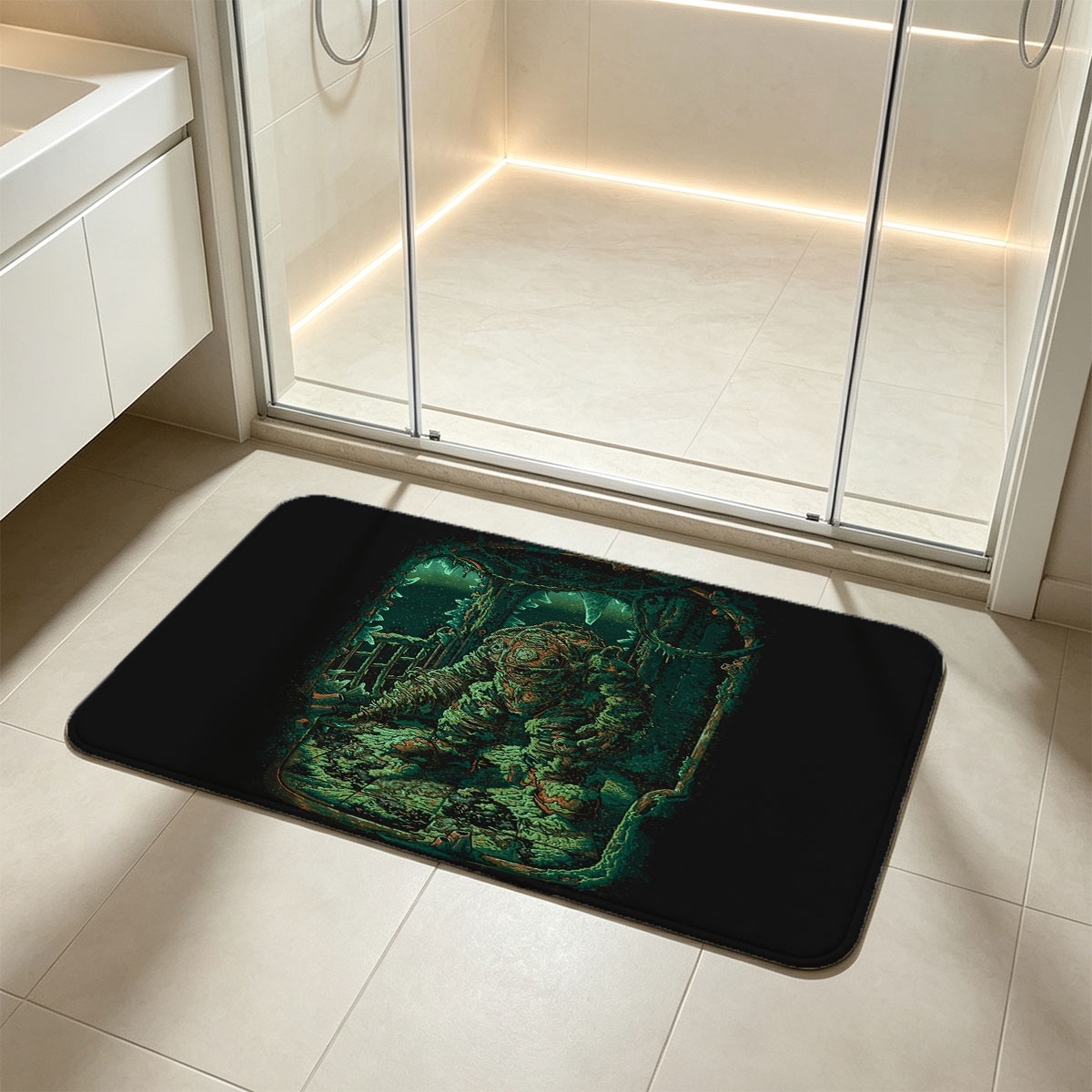 The Creature in the Ruined Chamber - Flannel floor mat
