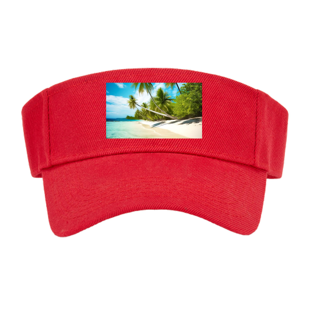 Tropical Beach with Palm Trees and Starfish -  Visor cap