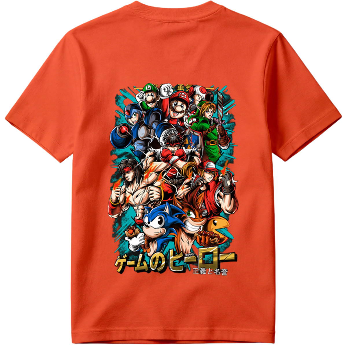 Game Heroes: Mario, Sonic, Link, Ryu, and More - Tee
