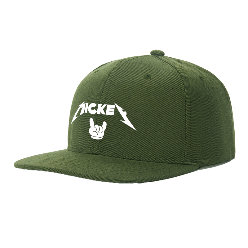 Flat Brim Baseball Cap Mickey Rock Logo Streetwear Underground Skate Style for Basketball Court Skate Park Urban Scene Skaters Rappers Streetwear Enthusiasts