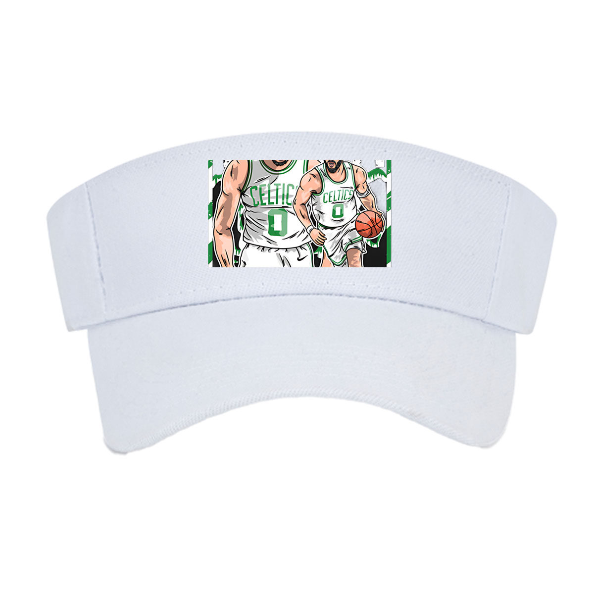 Jayson Tatum in Celtics Uniform, Basketball Action Art -  Visor cap