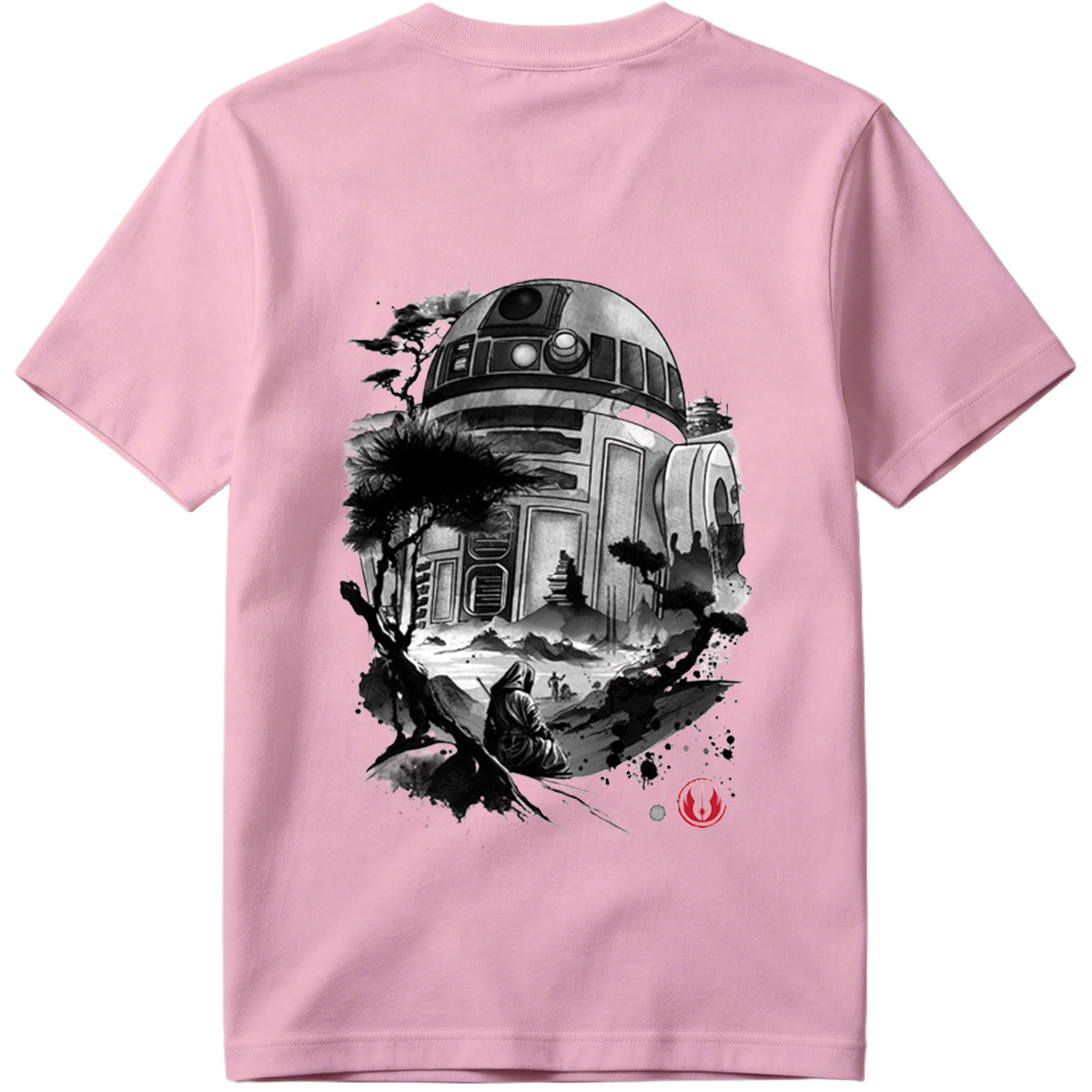 Star Wars: R2-D2 and Jedi in Serene Landscape - Tee