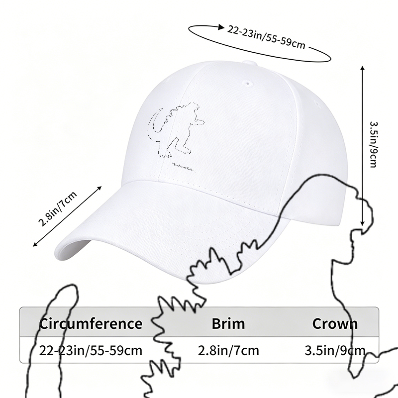 Unisex Classic Baseball Cap with Dinosaur Silhouette Print - Adjustable Cotton Hat for Outdoor Activities, Casual Wear, and Travel - Perfect for Adults and Teens Who Love Unique Animal Designs