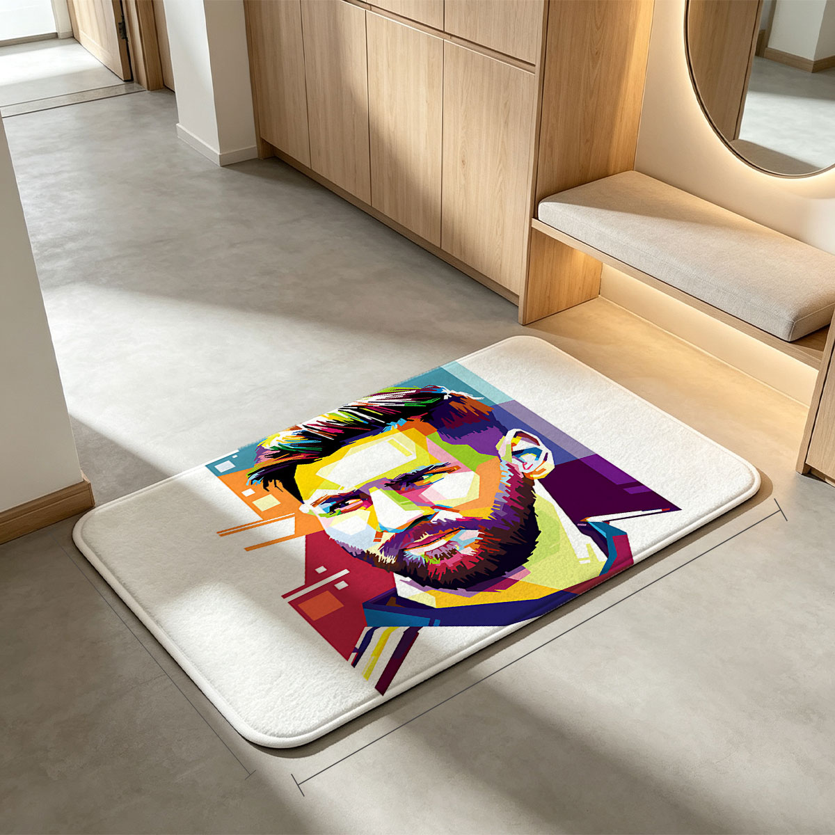Lionel Messi Pop Art Portrait - Flannel floor mat