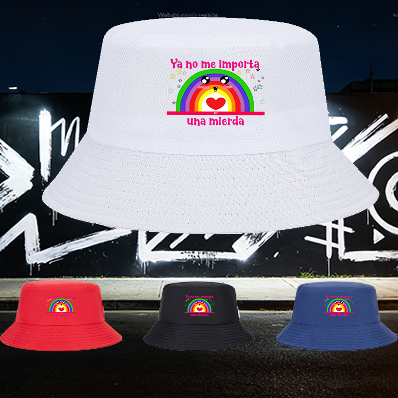 Unisex Bucket Hat with Rainbow Face and 