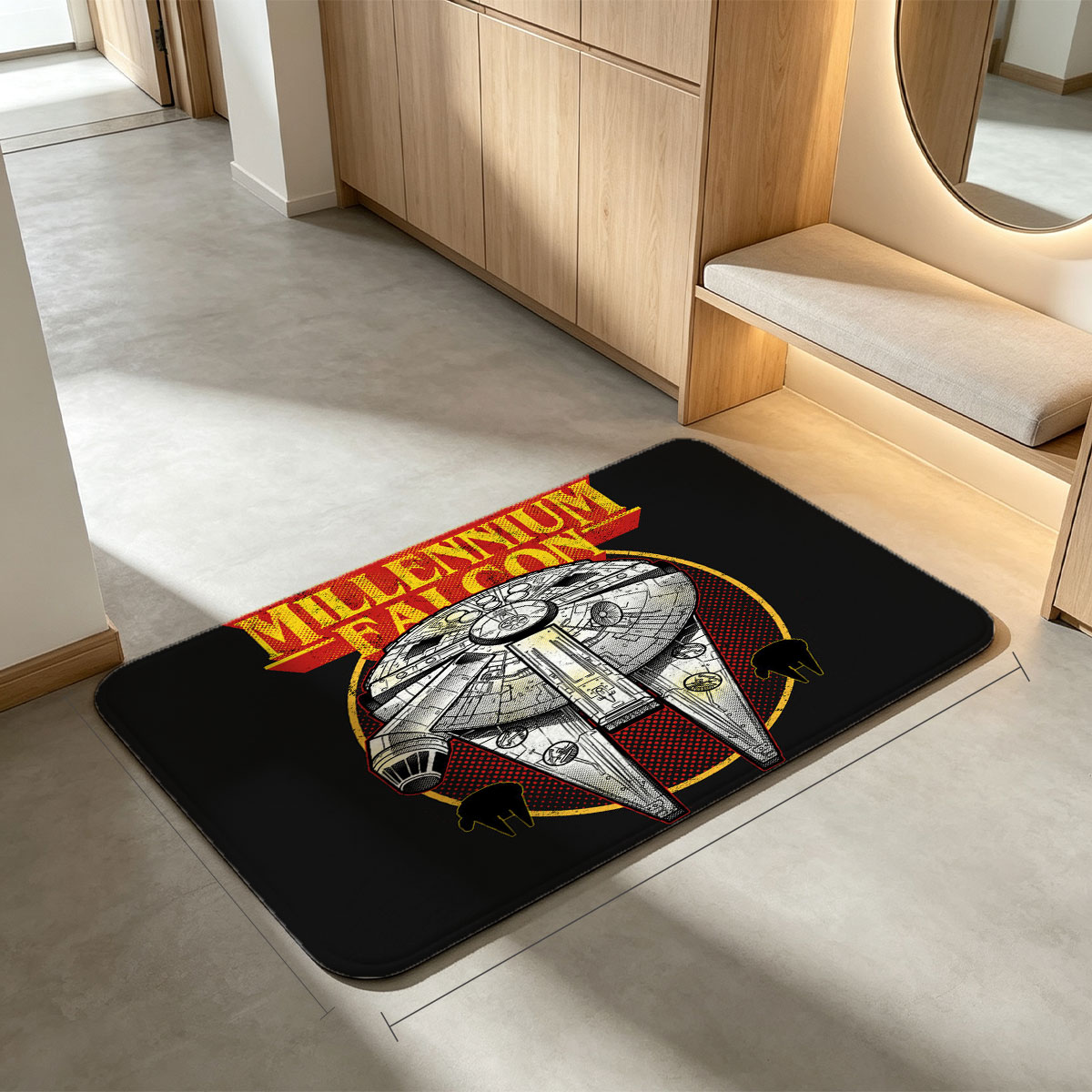 Millennium Falcon Star Wars Spaceship Design - Flannel floor mat