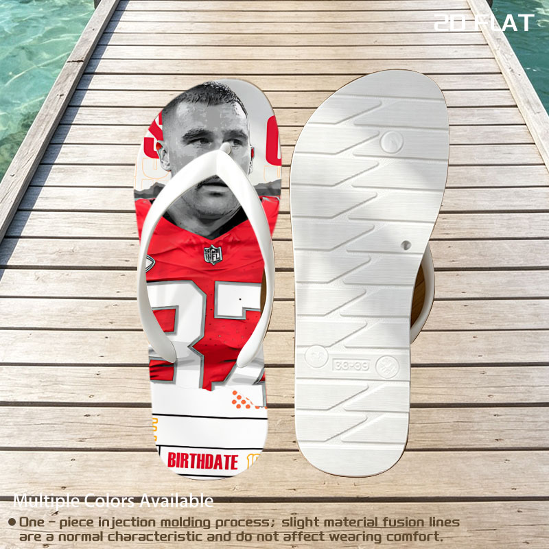 Travis Kelce, Kansas City Chiefs Tight End, #87, NFL Star -  flip-flops