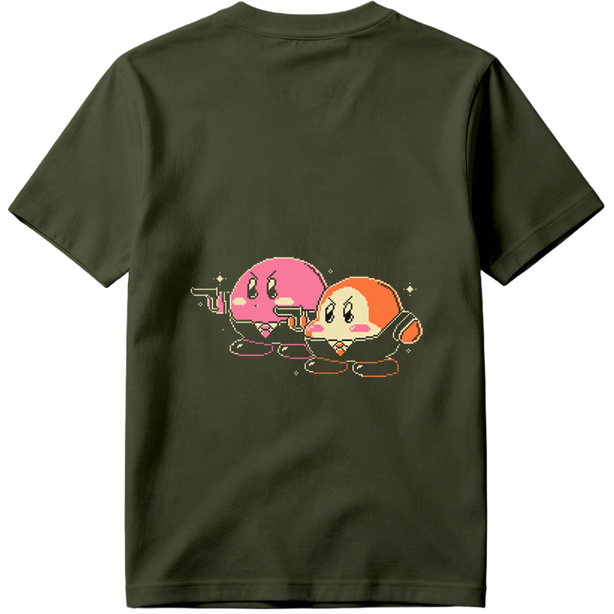 Kirby and Waddle Dee in Pixel Art Style - Tee