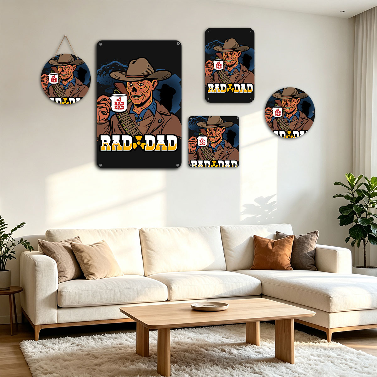 Rad Dad: #1 Rad Dad with Coffee Mug and Cowboy Hat - painting