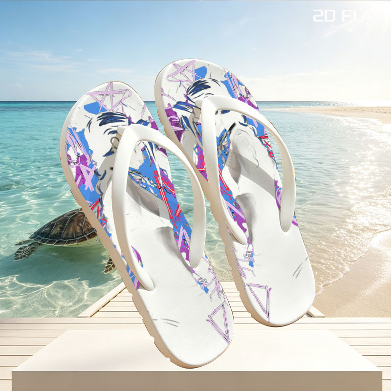 Silhouetted Figure with Abstract Graffiti Background -  flip-flops