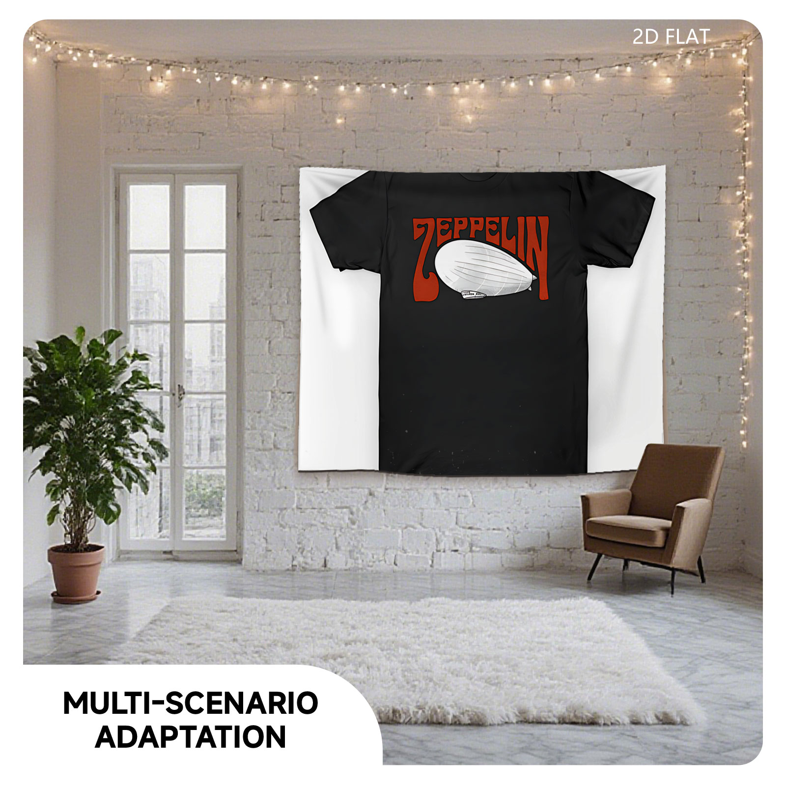 Led Zeppelin Airship Logo T-Shirt - Tapestry
