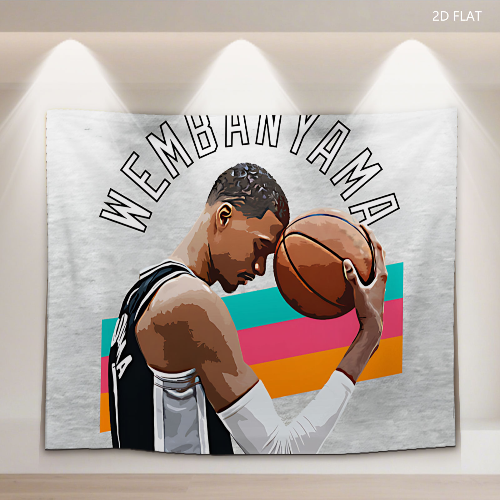 Wembanyama Basketball Player Artwork - Tapestry