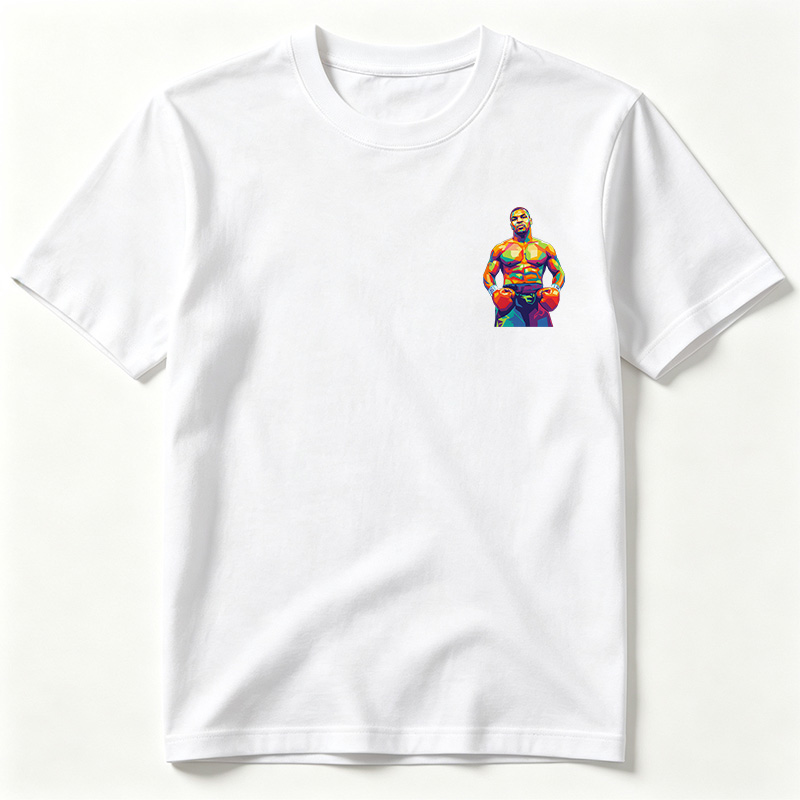 Mike Tyson in Vibrant Geometric Art Style - Tee