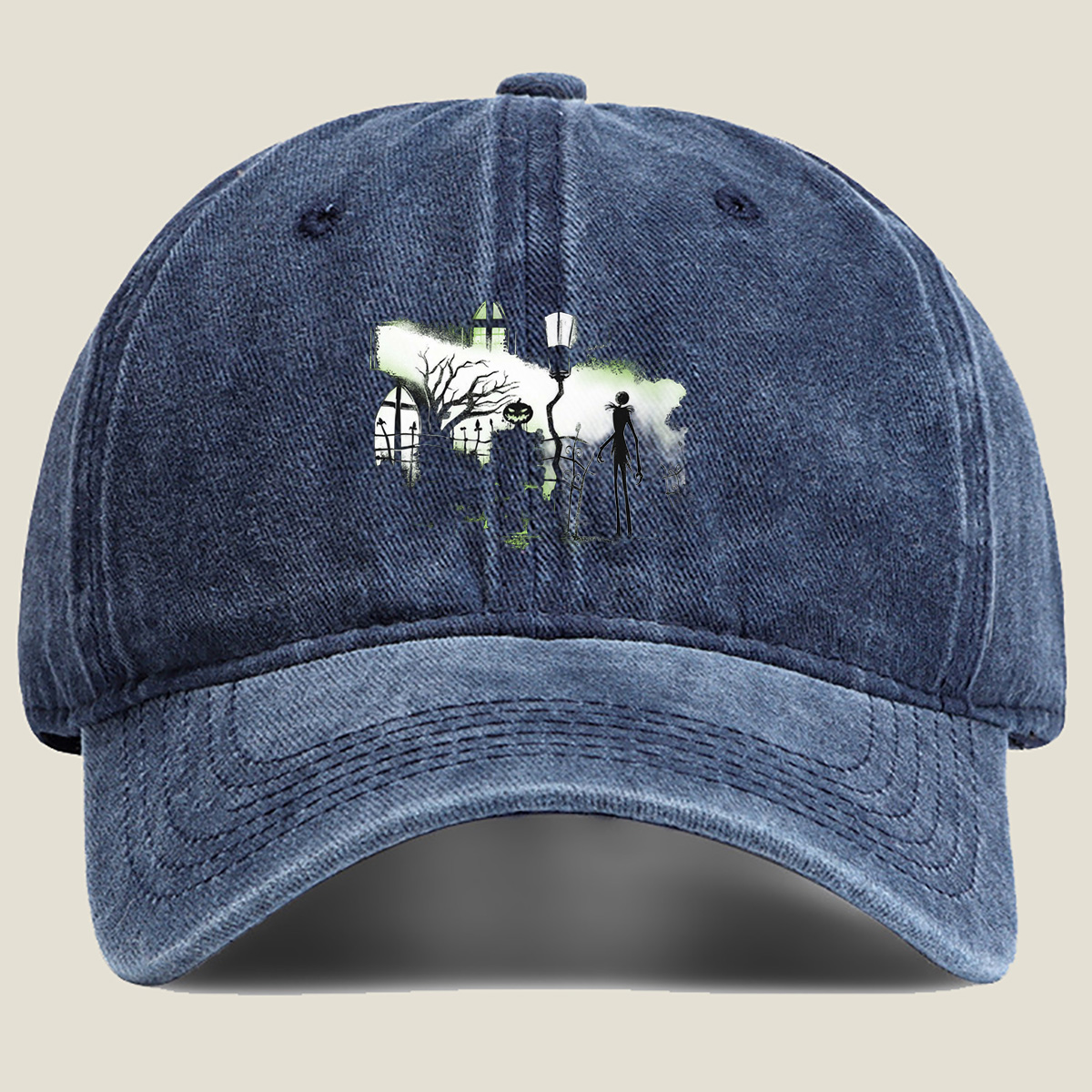The Nightmare Before Christmas - Jack Skellington - Washed Denim - Baseball Cap